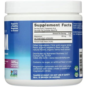 Magnesium Powder Calm, Raspberry-Lemon, Gluten Free, 226 G