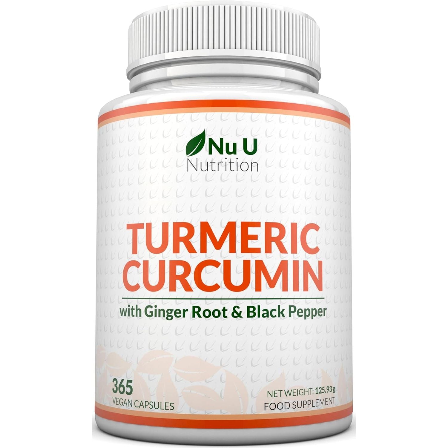 Turmeric and Black Pepper with Ginger Complex - 365 Vegan Capsules - 1 Year Supply - Tumeric Supplement Joints - High Strength Curcumin 95% Extract - Nu U Nutrition