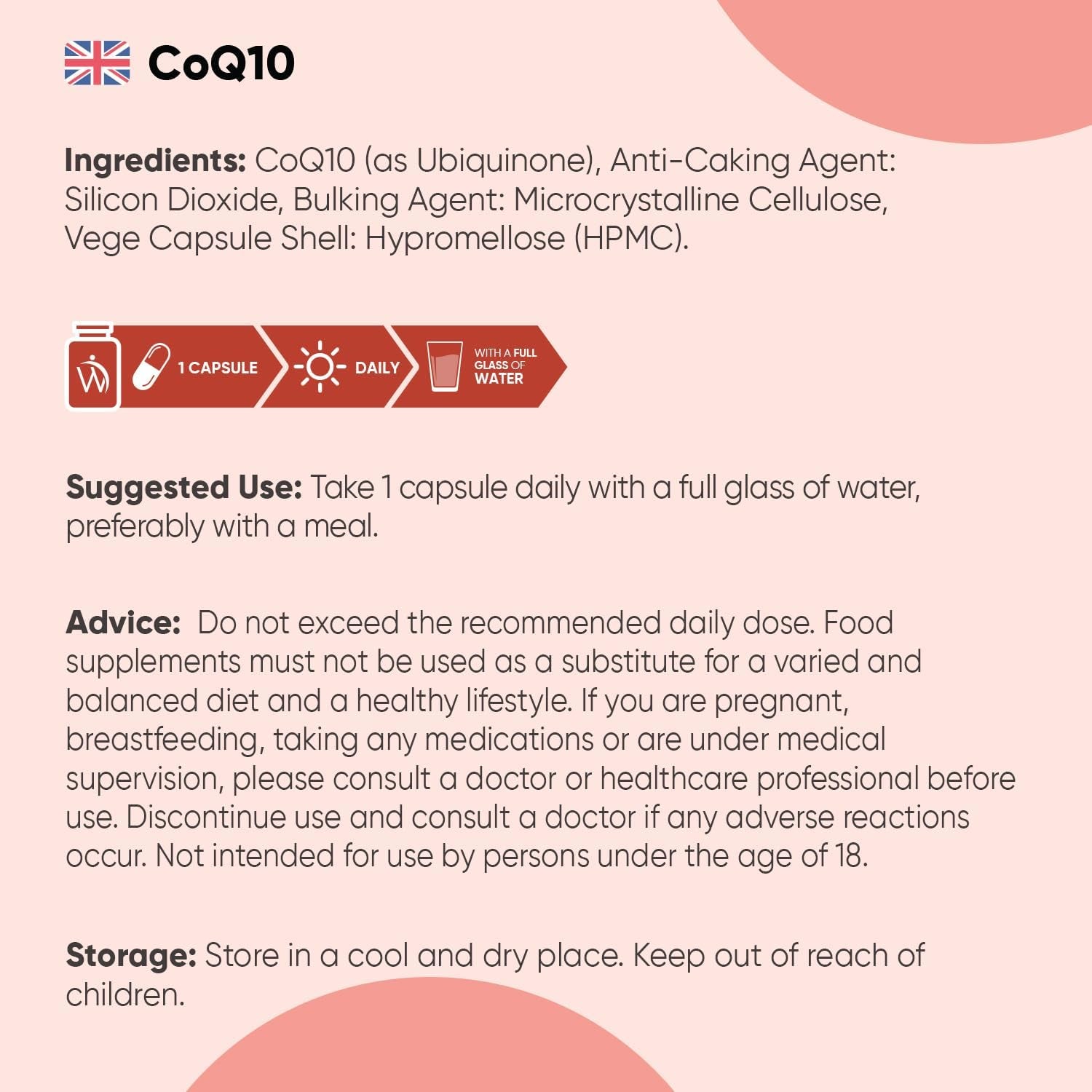 Coq10 Supplement 200Mg | 120 Vegan Co Enzyme Capsules | 4 Months Supply | Ubiquinone Form | High Absorption Coq10 Supplements | Made in Britain | Non-Gmo & Magnesium Stearate Free