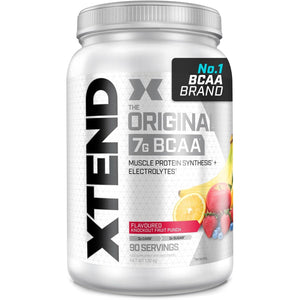 XTEND Original BCAA Powder Knockout Fruit Punch 90 Servings | 7G Bcaas per Serving | Sugar Free Branched Chain Amino Acids and Electrolytes Powder for Post Workout Muscle Recovery and Hydration