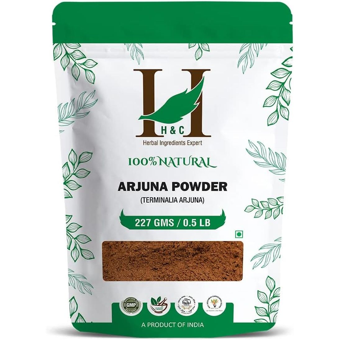 H&C Herbal Ingredients Expert 100% Natural Arjuna Chhal/Bark Powder - 227G | Terminalia Arjuna