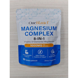 Magnesium Glycinate Supplements 8-In-1 Magnesium Complex Capsules – 1000Mg per Serving with Glycinate, Citrate & Malate Supports Muscles, Nerves & Energy – 90 Vegan Capsules