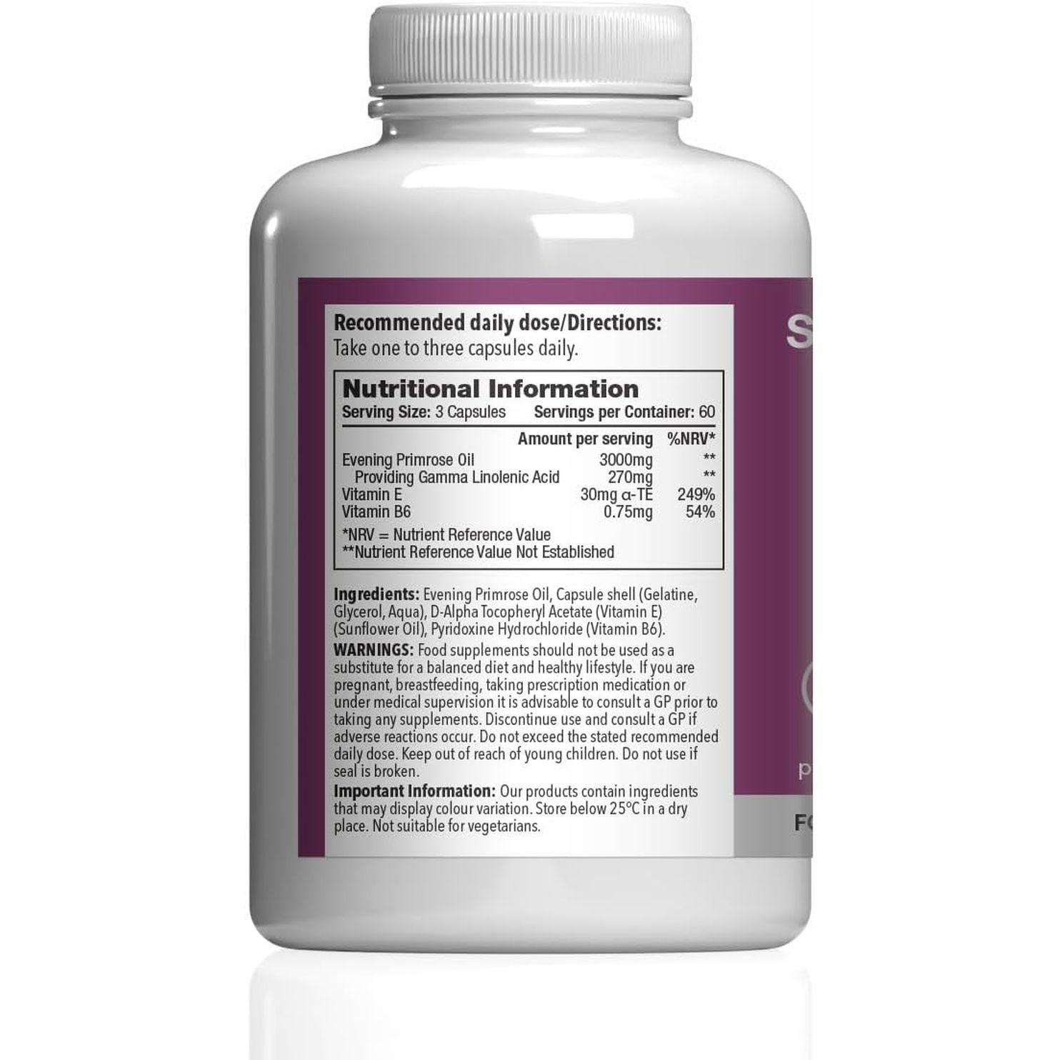 Evening Primrose Oil 3000Mg Capsules | Supports Hormonal Balance & Healthy Skin | with Added Vitamins B6 & E | 360 Softgels Capsules = 4 Months’ Supply | Gmp-Certified & Uk-Made