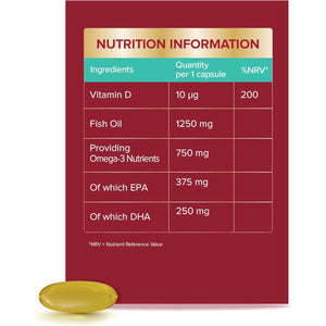 Seven Seas Omega-3 Fish Oil, Extra Strength, Omega 3 plus Vitamin D for Whole Body Healthplus, 30 One-A-Day Capsules, 1 Month Supply