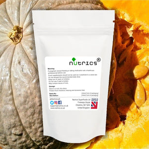 Nutrics® Pumpkin Seed 750Mg - Supplement - Suitable for Vegan Vegetarian Diet – Pure - 90 Vegan Capsules (2 Months Supply) (90)