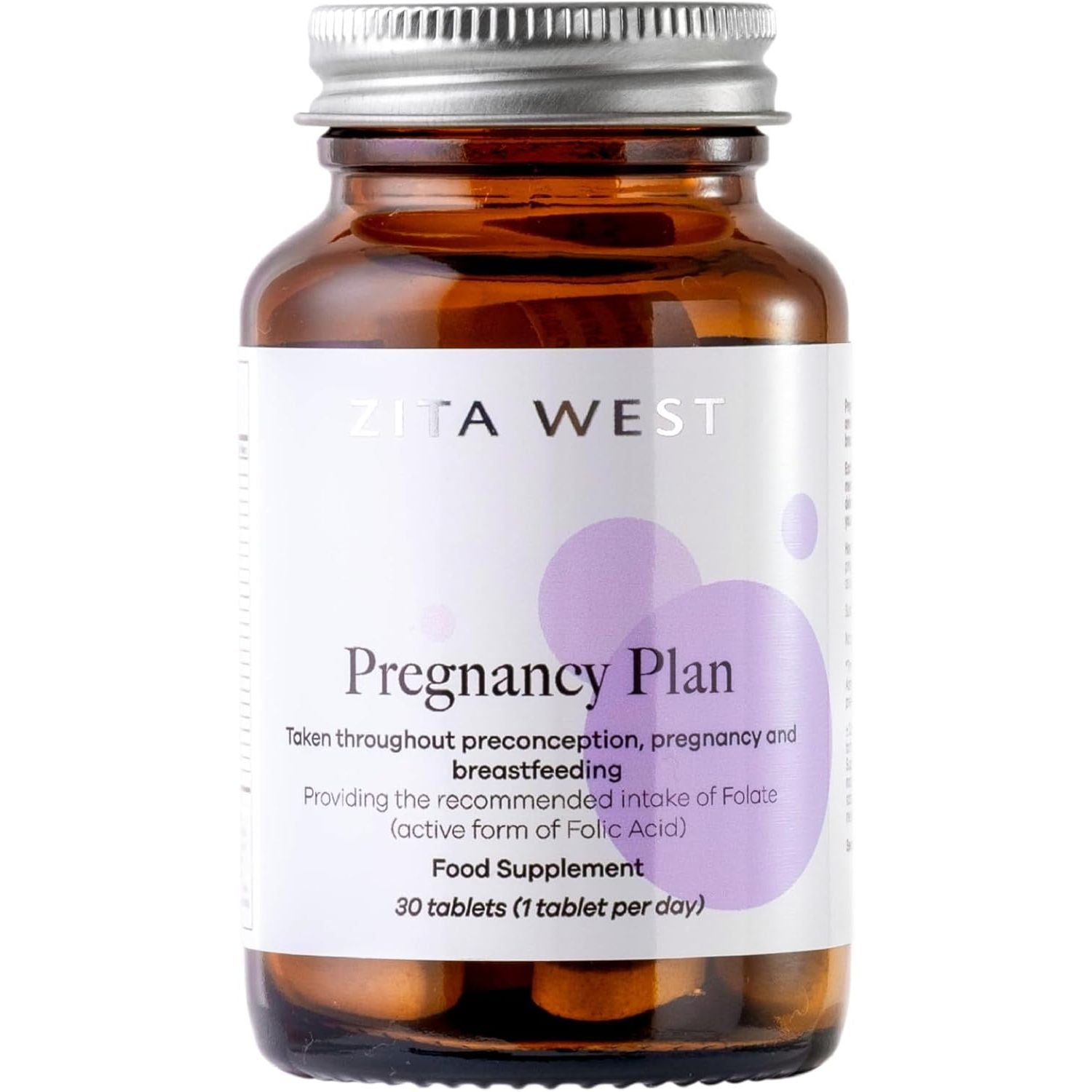 Zita West Pregnancy Plan Conception Vitamins - Preconception, Pregnancy & Breastfeeding Multivitamin - Including Folate - 30 Tablets (1 Month Supply)