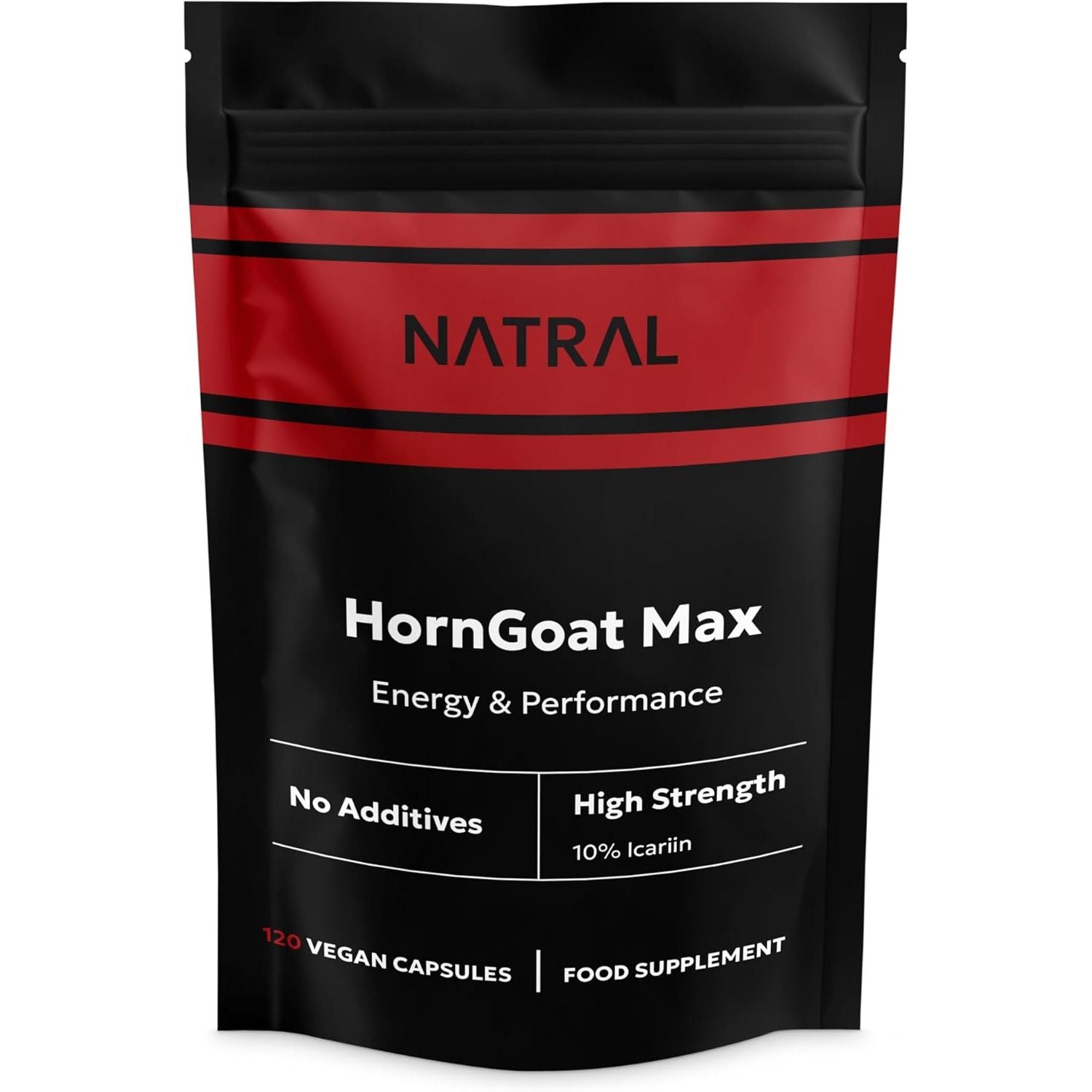 Horngoatmax Capsules - 120 Capsules 500Mg Pure Goat Wd Extract 500Mg - 10% Standardised Energy and Vitality Supplement for Men - No Fillers No Additives - Vegan Gluten Free