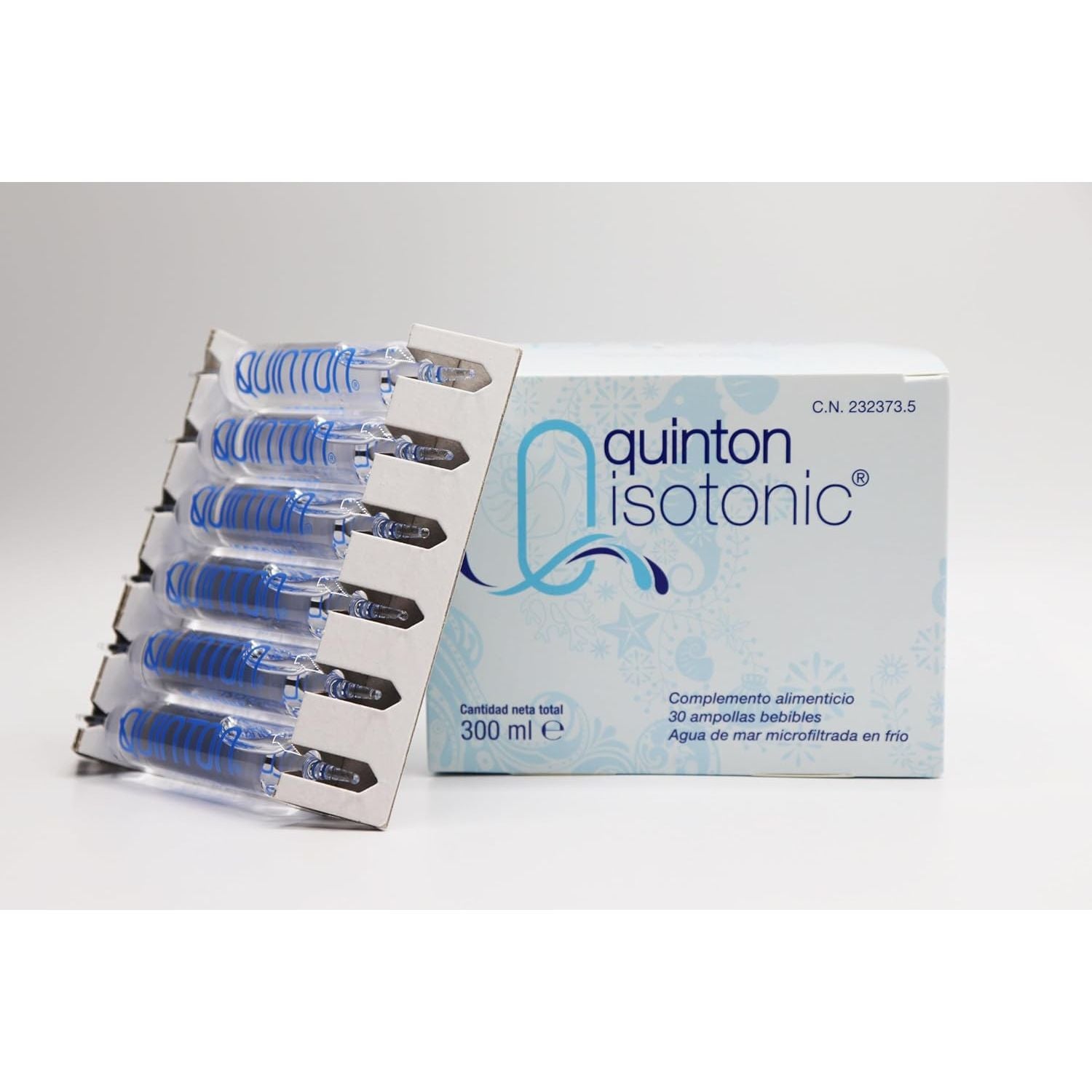 Quinton Isotonic - 100% Natural Isotonic Seawater, with Magnesium and Micronutrients, 30 Drinkable Ampoules of 10 Ml