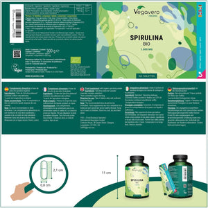 Vegavero Organic Spirulina 4000 Mg | 300 Tablets | NO Additives | Natural Source of Protein, Vitamins & Minerals | Vegan