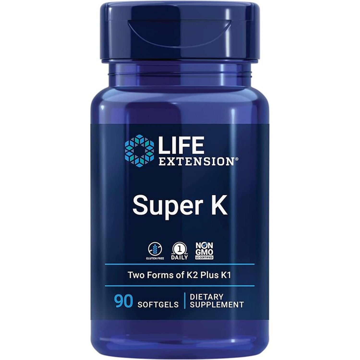 Life Extension, Super K, Vitamin K-Complex with MK-7, Depot, High Dose, 90 Softgels, Laboratory Tested, Gluten-Free, Soya-Free, Non-Gmo, 2.600Mcg Vitamin K