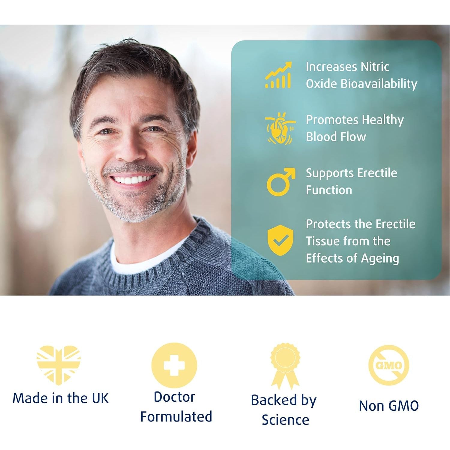 Nitric Oxide/Erection Health Support Supplement for Men - 120 Tablets - High Dose L-Citrulline/Korean Red Ginseng