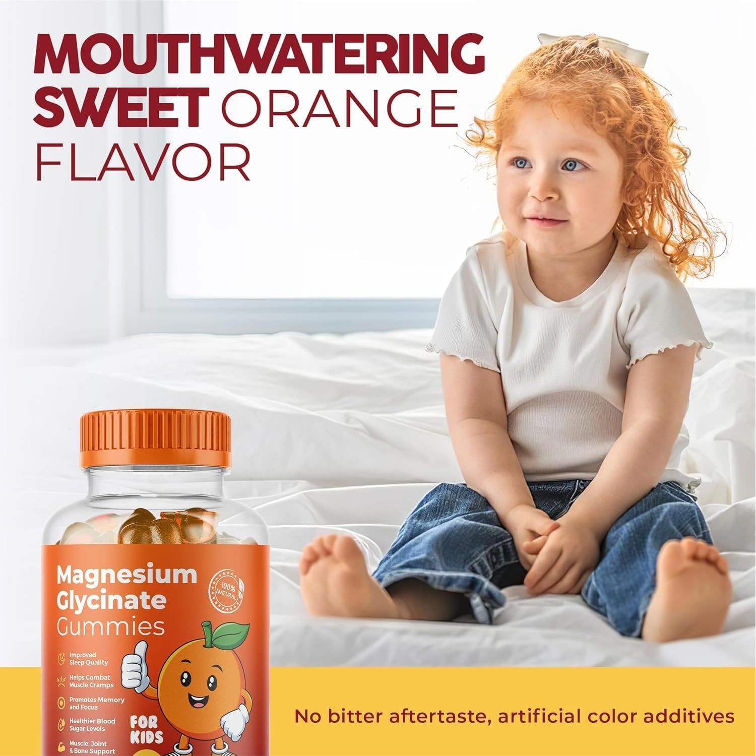 Magnesium Kids Gummies - Joint, Muscle, and Bone Support, Promotes Memory and Focus, Healthier Blood Sugar Levels - Magnesium Glycinate