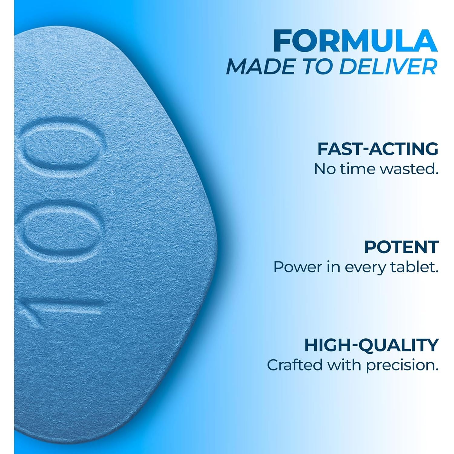 Glidan - 10 Pale Blue Vitality Tablets for Men 100Mg | Natural & Herbal Formula for Active Lifestyle & Physical Advantage | Energy & Performance | Made in the UK