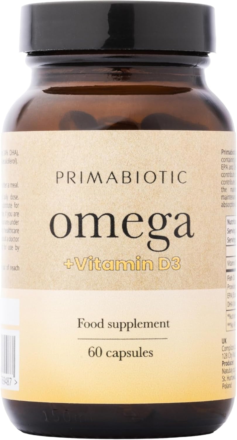 Primabiotic Omega 3 – High Strength Fish Oil Capsules | Pure Omega-3 Fish Oil for Heart, Brain & Joints | Premium EPA & DHA | Supports Heart Health, Cognitive Function & Joint Mobility
