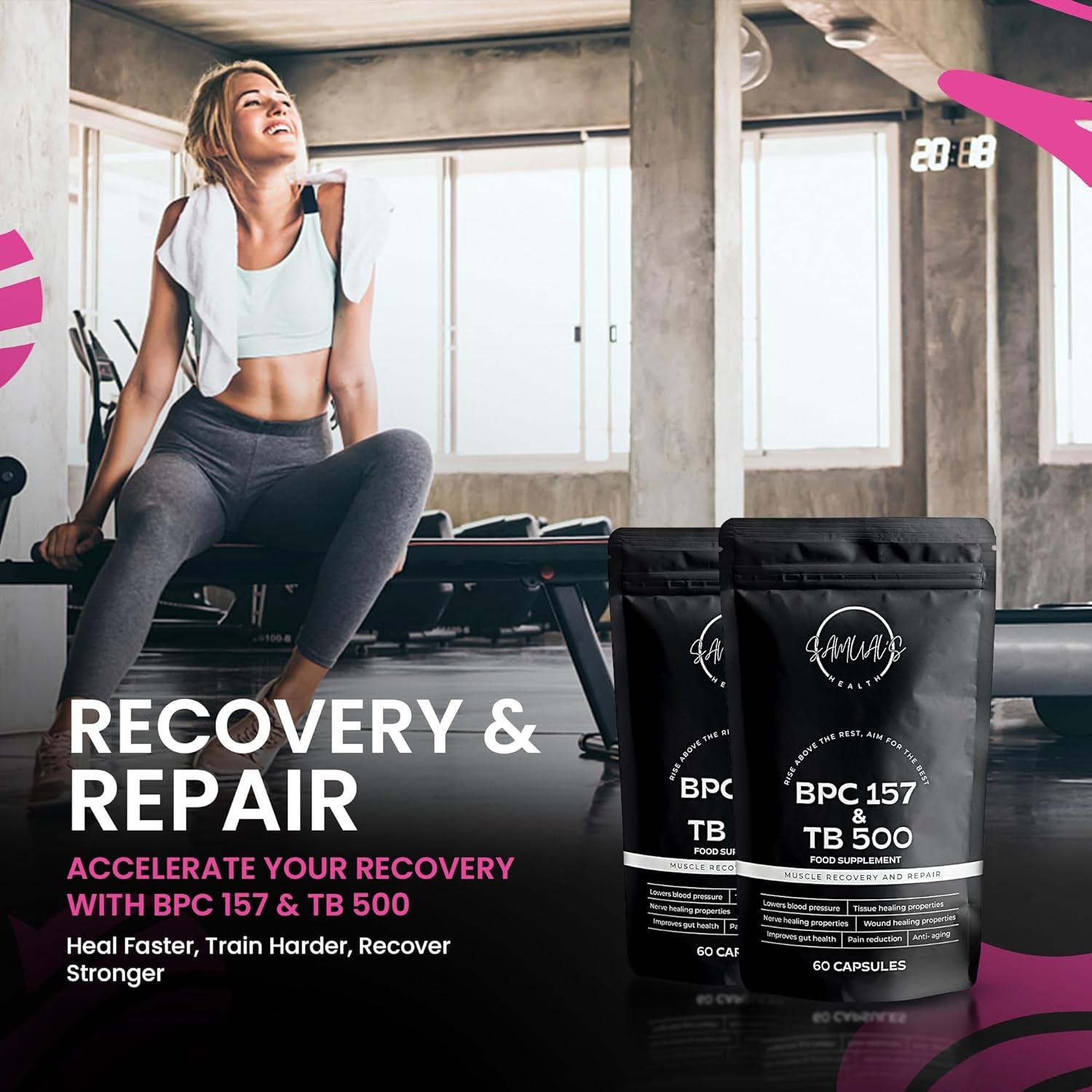 BPC 157 and TB 500 Capsules - Actually Contains Extreme Levels of BPC 157 and TB 500 - a Truely Breathtaking Breakthrough in Injury Recovery and Growth - 1000Mcg of Peptides