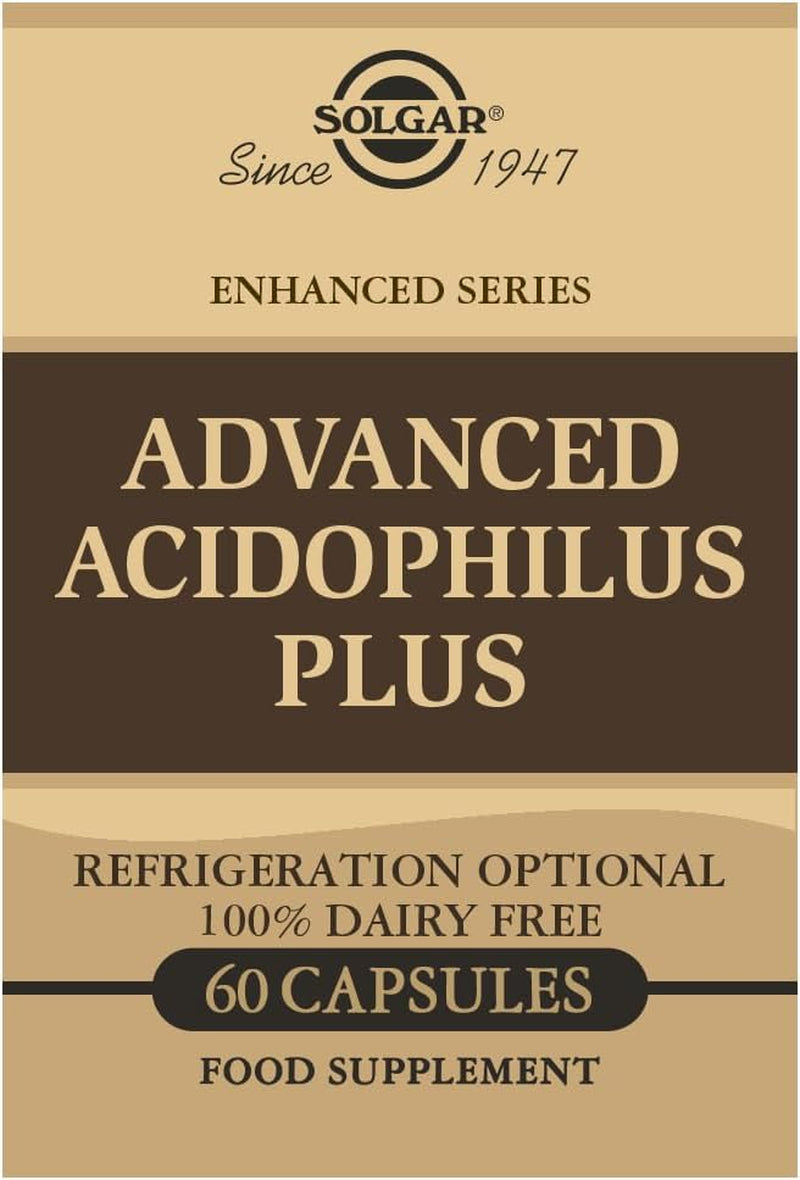 Solgar Advanced Acidophilus plus Vegetable Capsules - Pack of 60 - Supports Digestion - Maintain Healthy Bacteria Levels - Vegan and Gluten Free
