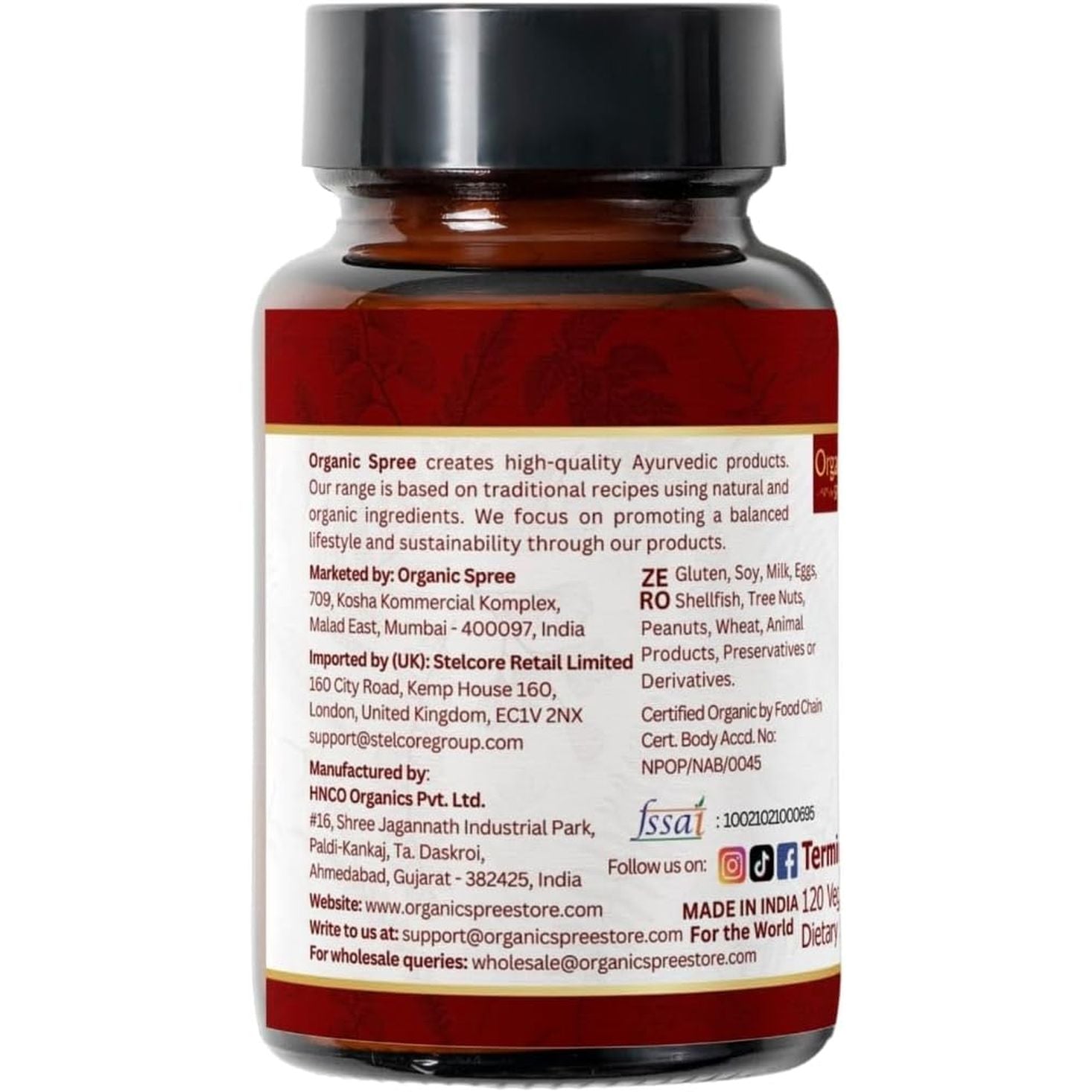 ORGANIC SPREE ARJUNA 120 Tablets | Terminalia Arjuna (Arjuna) | USDA Organic Certified | Organic and Natural 120Tab (1)
