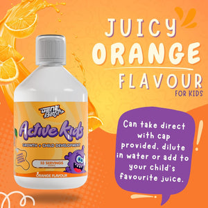 Gene Blast Active Kids Liquid Multivitamin Supplement, Minerals, and Super Greens for Children Aged 3-16 | 29 Essential Nutrients | Child Vitamins, Body Energiser Health, Growth & Development – 500Ml