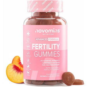 Fertility Supplements for Women - 400Ug Folic Acid, Inositol, Vitamin D, C, E, Coq10-25 Prenatal Vitamins - Vegan & Gluten Free Conception Vitamins for Women - 60 Fertility Gummies - Novomins