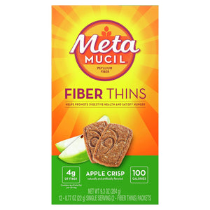 Metamucil Multigrain Fiber Wafers, Apple Crisp, 12 Single Serve Packets, 2 Wafers Each