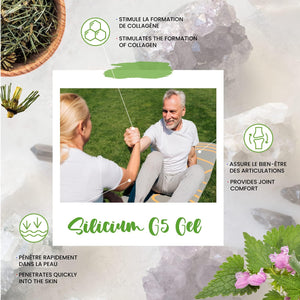 Silicium G5 Gel | Silica Gel with Vitamin E Collagen Booster| Pain Relief Gel for Joints Muscles and Bone Pain | Joint Care Supplements | Skin Regenerator. 150 Ml.