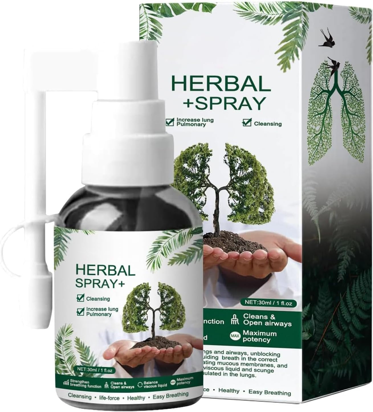 Herbal Lung Cleanse, Mullein Leaf Extract for Lungs, Lignosus for Lungs, Lung Cleansing Spray Natural Respiratory Cleanse & Breathe Spray Lung Exerciser Organic Plant Extracts 30Ml