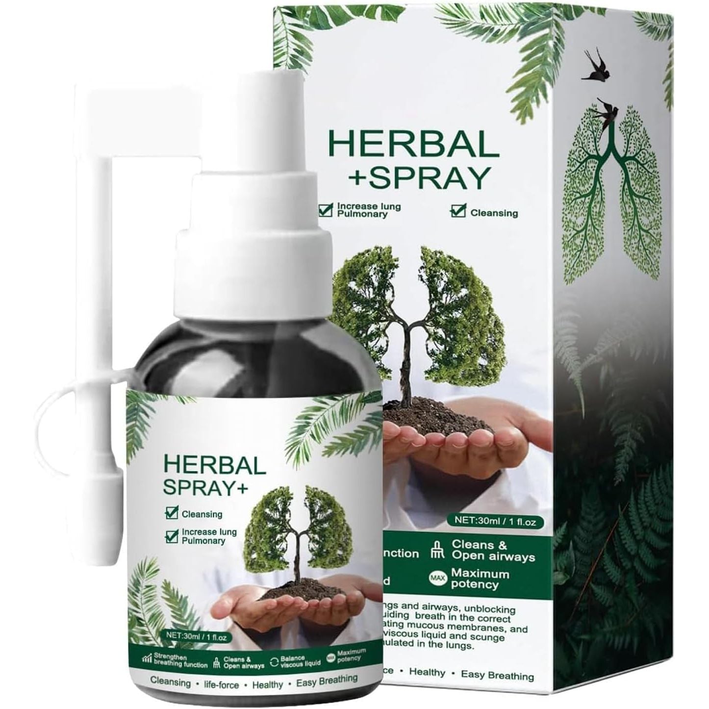 Herbal Lung Cleanse, Mullein Leaf Extract for Lungs, Lignosus for Lungs, Lung Cleansing Spray Natural Respiratory Cleanse & Breathe Spray Lung Exerciser Organic Plant Extracts 30Ml