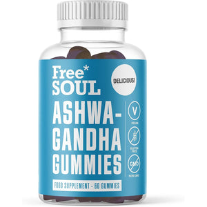 Free Soul Ashwagandha High Strength Gummies | Delicious Ashwagandha Supplement with Pure Root Powder Extract | Vegan, Gluten-Free, Non-Gmo | 60 Gummies