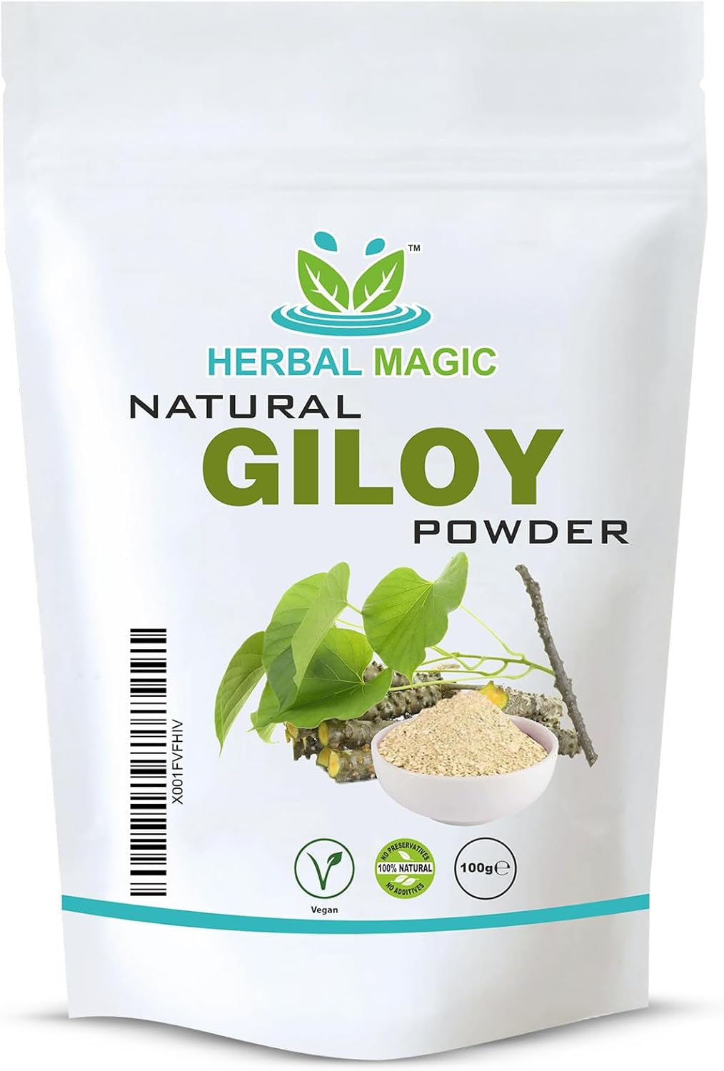Herbal Magic'S Pure & Natural Giloy Powder, for Super Smoothies, Shakes, Soups - Premium Quality Powder - Free from Fillers & Preservatives - 100G