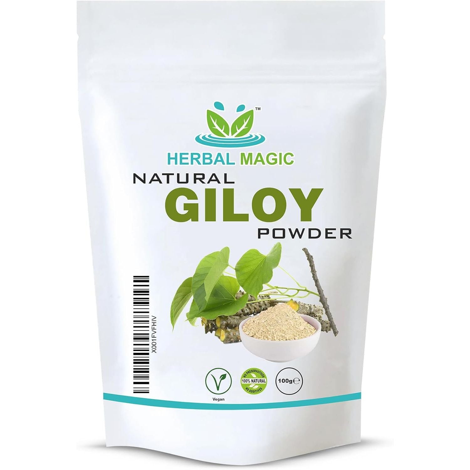 Herbal Magic'S Pure & Natural Giloy Powder, for Super Smoothies, Shakes, Soups - Premium Quality Powder - Free from Fillers & Preservatives - 100G