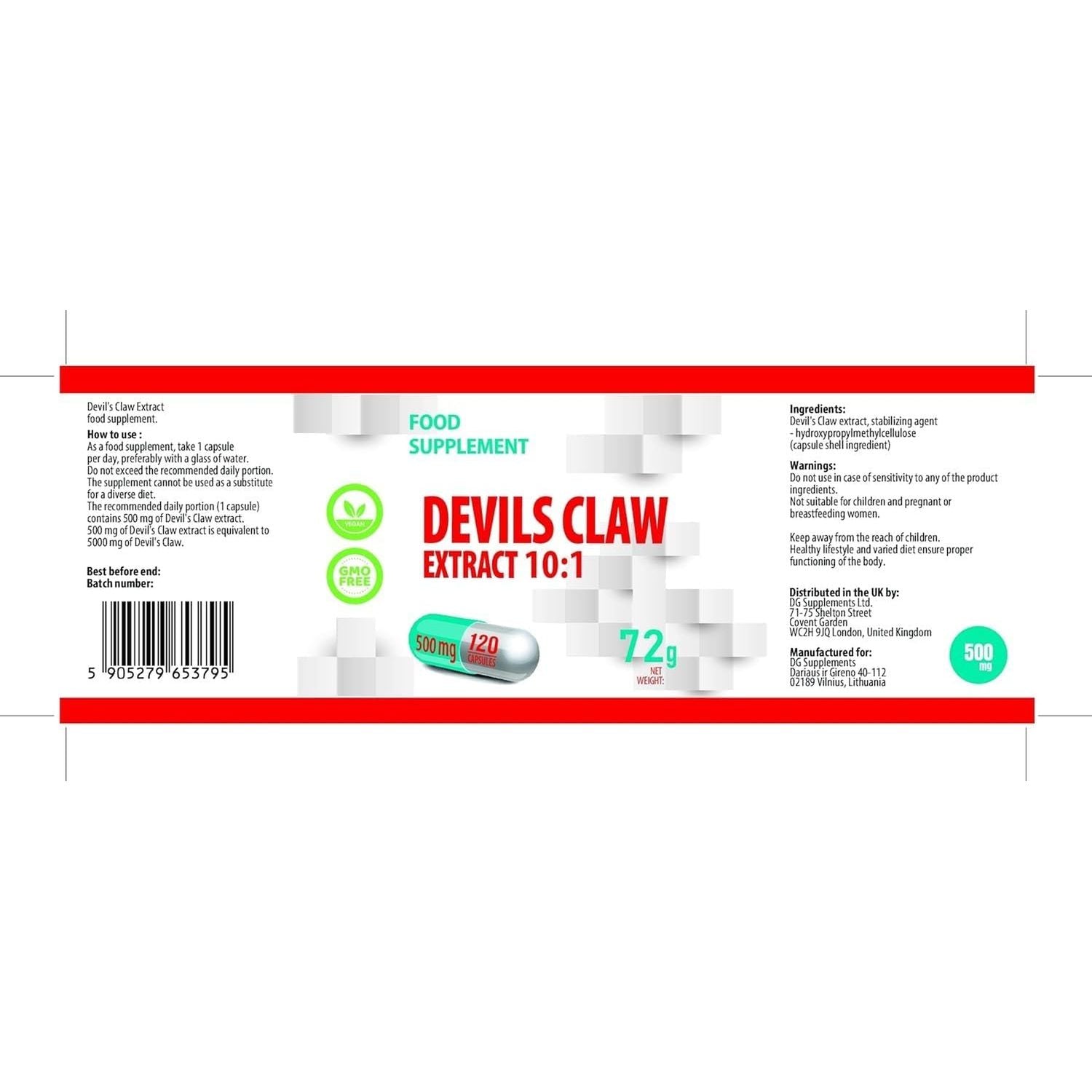 Hepatica Devil’S Claw 10:1 Extract – 5000Mg Equivalent | 120 Vegan Capsules | High-Strength Joint & Anti-Inflammatory Support | Natural Aches & Mobility Relief Supplement