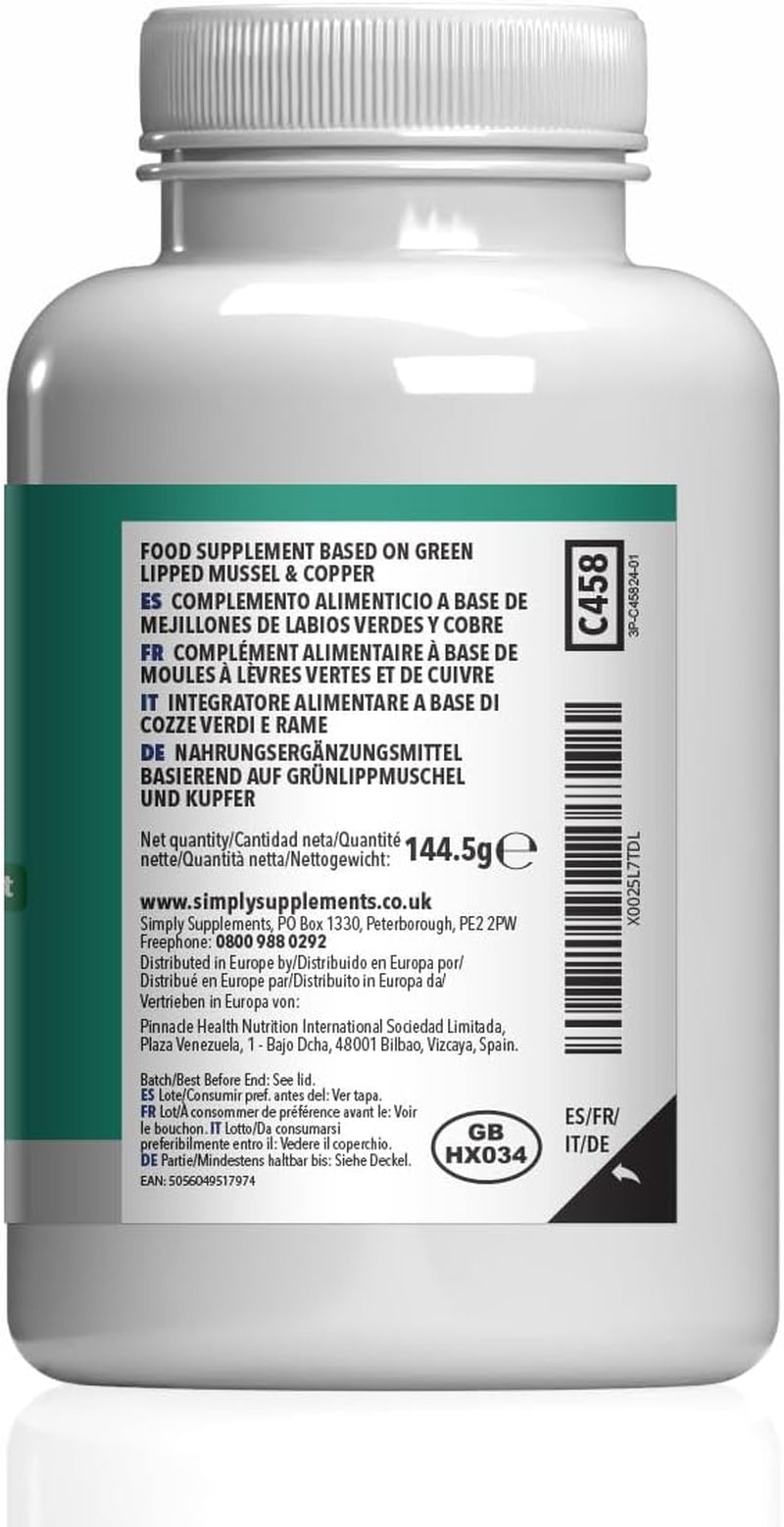Green Lipped Mussel Capsules | 240 Capsules Providing 1500Mg of Support = 80 Days' Supply | High in Omega 3 Fats | Manufactured in the UK