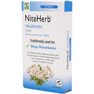 Schwabe Pharma - Niteherb - Valerian Root Extract 150Mg - Traditionally Used for Sleep Disturbances - Traditional Herbal Medicinal Product - 30 Tablets
