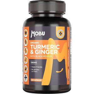 Organic Turmeric, Ginger & Black Pepper Capsules | High Strength 1380Mg | Curcumin for Joints, Immune & Inflammation Support | Vegan, Made in UK MOBU