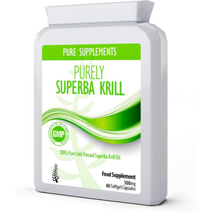Superba Krill Oil Supplement with EPA & DHA Omega 3, Phospholipids & Astaxanthin | High Strength Krill Oil 60 Capsules