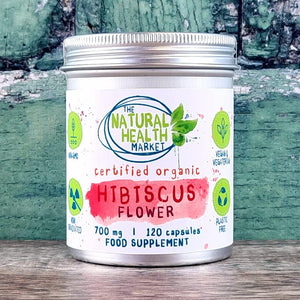 Organic Hibiscus Flower 700Mg Capsules • Soil Association Certified Organic (120 Capsules)