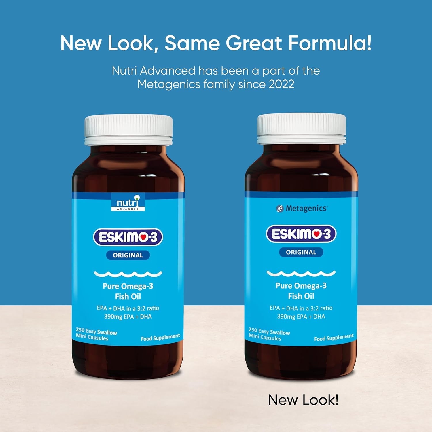 Eskimo-3 Fish Oil by Metagenics - Source of Omega-3 and Essential Fatty Acids EPA & DHA - 250 Mini Capsules