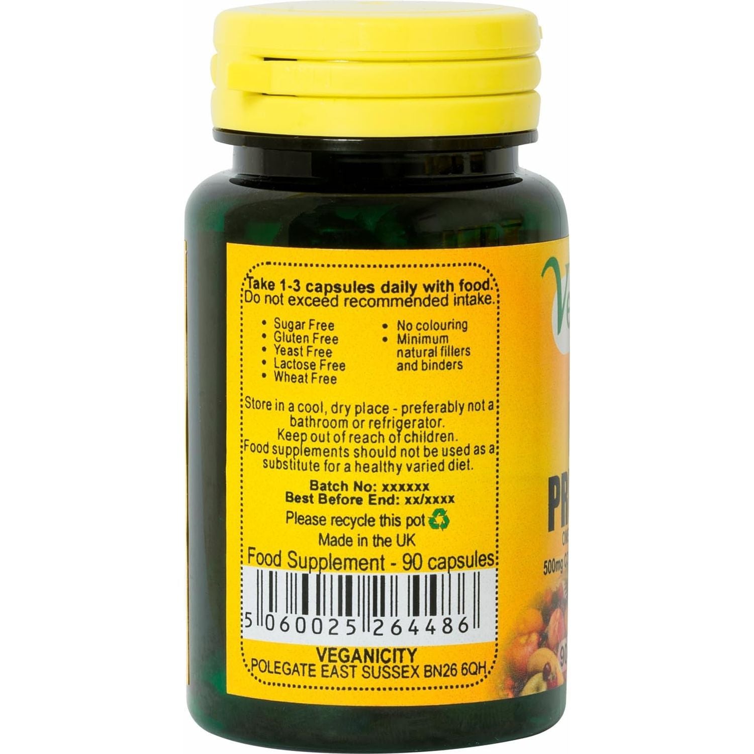 Veganicity Evening Primrose Oil 500Mg (10% GLA) : Omega-6 Plant Supplement : 90 Vegan Capsules, in a Planet-Friendly 99% Recycled Pot