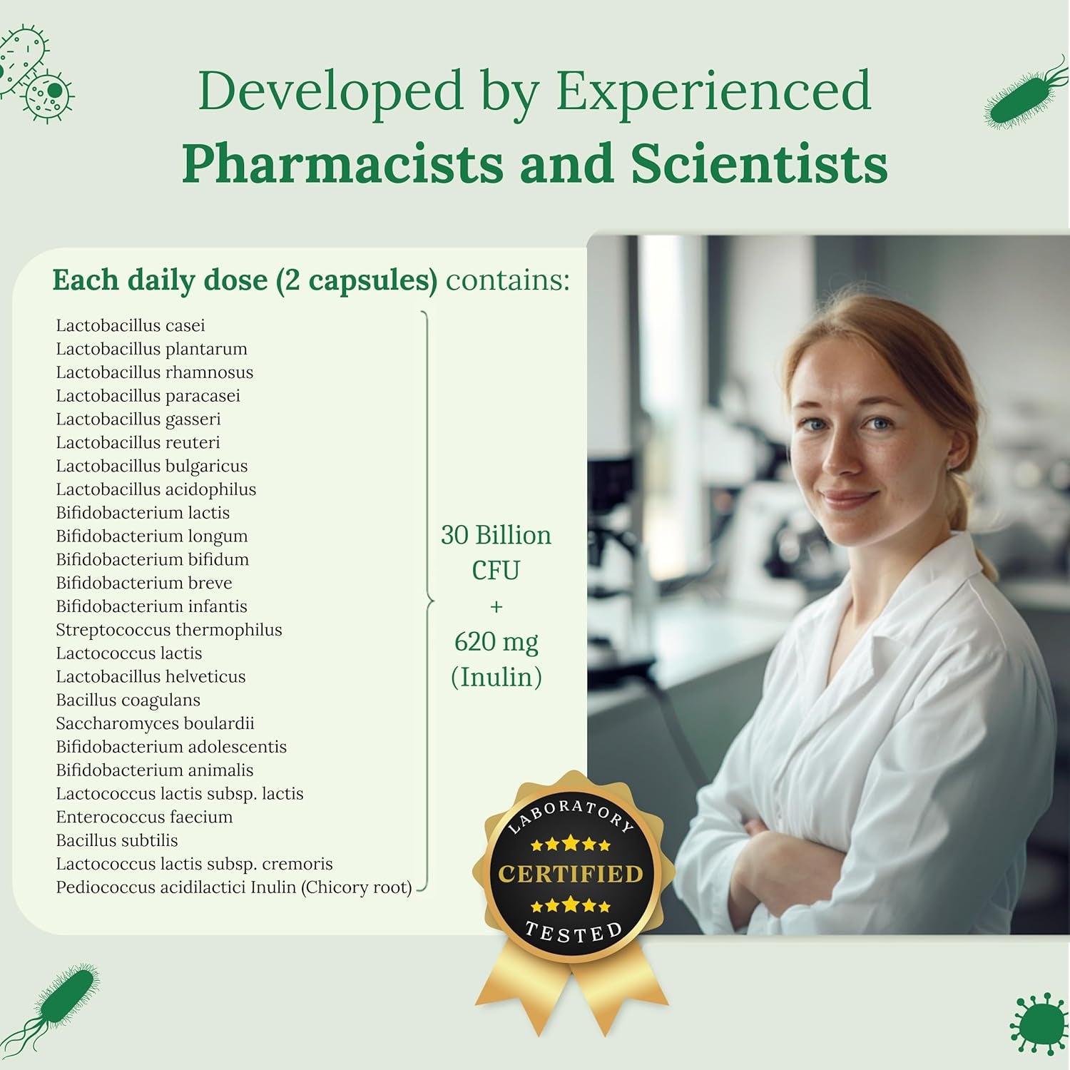 Raibu Probiotics for Gut Health - Probiotics & Prebiotics - 25 Bacterial Cultures - 180 Enteric Coated Capsules - 60 Billion CFU - Lactobacillus Acidophilus & Bifidobacterium - No Additives & Vegan