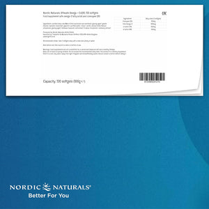 Nordic Naturals, Ultimate Omega-3 + Coq10, 1280Mg Omega-3, with EPA, DHA and Coenzyme Q10, High Dose, Lemon Flavour, 120 Softgels, Soy Free, Gluten Free, Non GMO