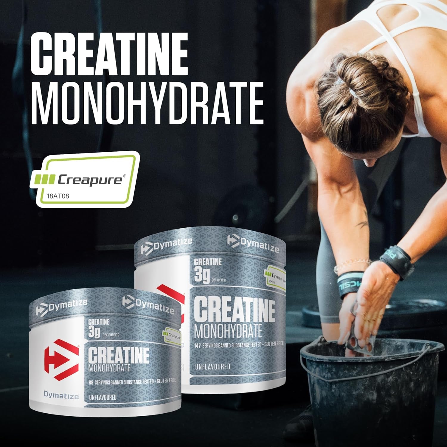 Dymatize Creatine Monohydrate Unflavoured Powder 500G - 100% Creapure Creatine - Aminosäure - Kreatin