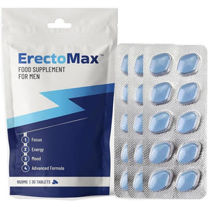 Erectomax™ - | 30 Tablets | 100% Natural Herbal Supplement, 30 Small Easy Swallow Pills for Men