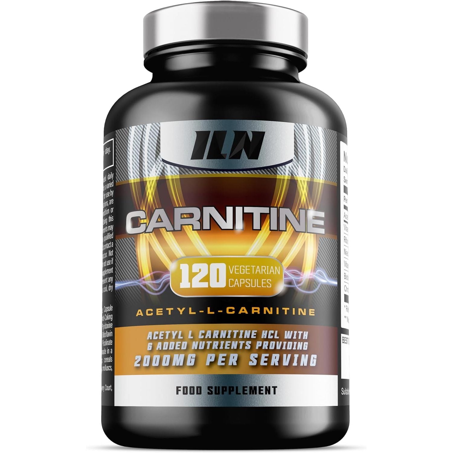 Acetyl L Carnitine Capsules - 2000Mg Acetyl L-Carnitine X 30 Servings - Carnitine plus 6 Added Nutrients (120 Vegetarian Capsules)