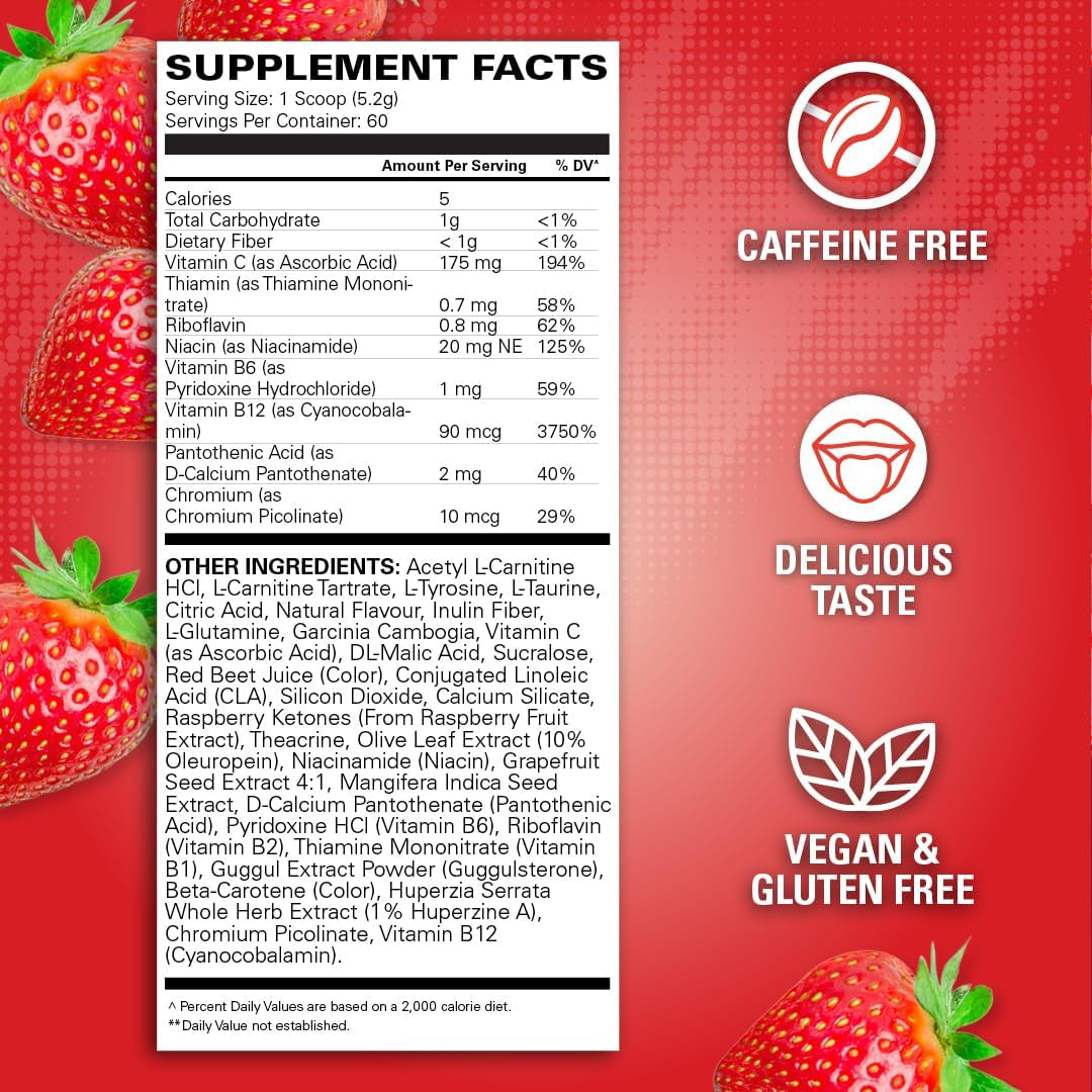 Ehplabs Oxyshred Non-Stimulant Shredding Supplement - Promotes Shredding, Energy Booster, Pre-Workout, Mood Booster - Strawberry Sunrise, 60 Servings