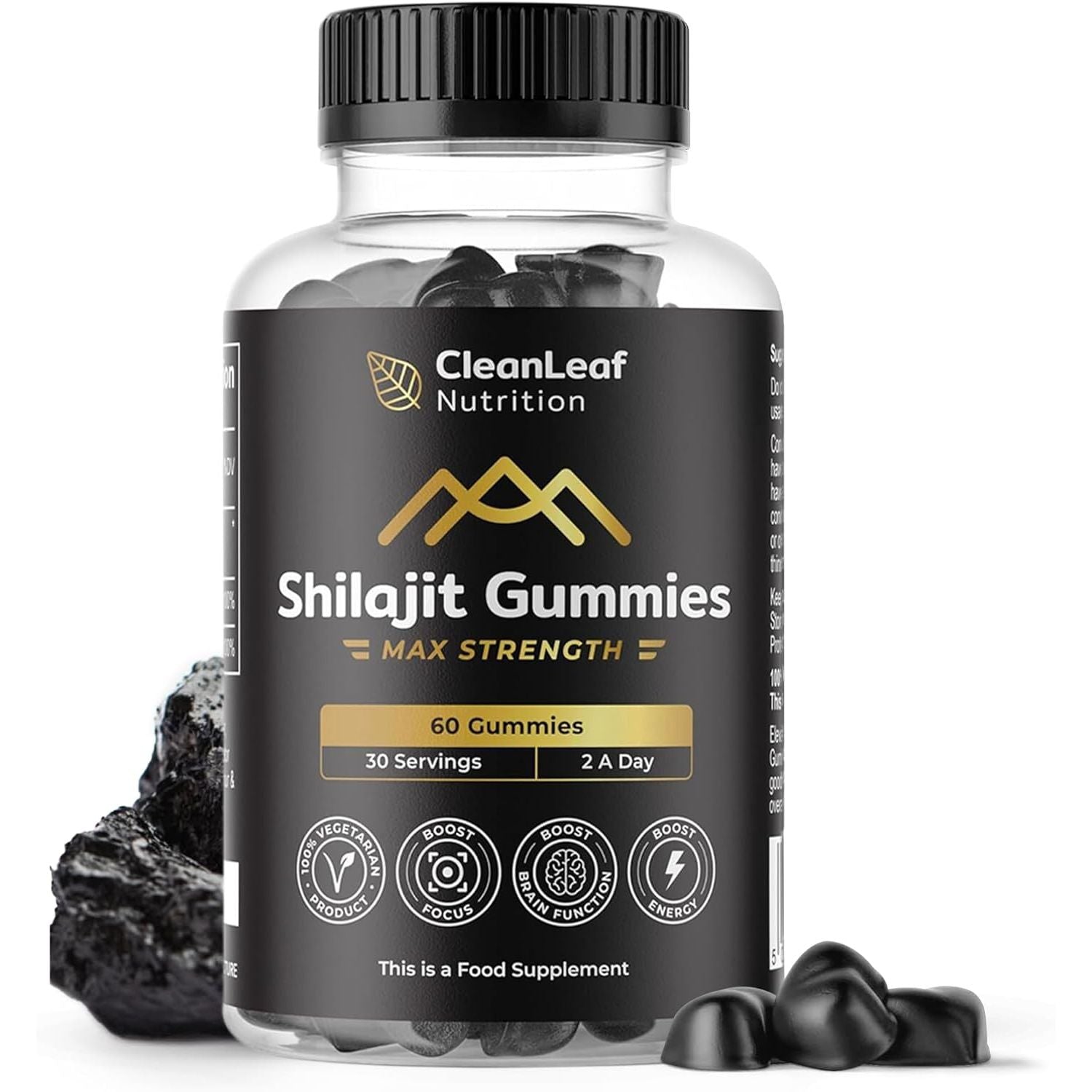 Shilajit Gummies Max Strength | Pure 100% Authentic Himalayan Origin | High Fulvic Acid Content | 85+ Minerals | Boosts Immunity & Energy Vegan | 60 Gummies