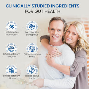 Advanced Probiotics for Gut Health | Made in the UK | Scientifically Formulated Pre & Probiotic Gut Health Supplements | Capsules with 5 Billion Bacterial Cultures, 100 Billion Cfu/G | 60 Capsules