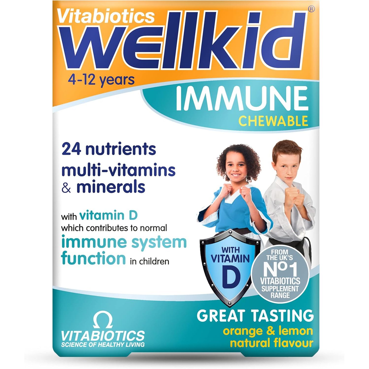 Immunity Booster Chewable Vitamin Tablets for Kids, Wellkid