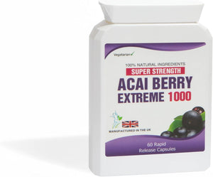 Acai Berry Extreme 1000 Pure Detox 60 Capsules Weight Management Supplement