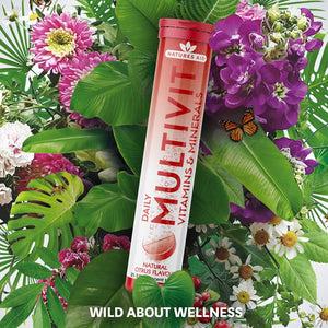 Natures Aid Daily Multivitamin Effervescent 20 Tablets - Supports Energy and Immune Health - High Strength Fizzy Supplement - Vegan, Gluten Free, Non-Gmo - Natural Citrus Multi-Vitamin - 20 Tablets