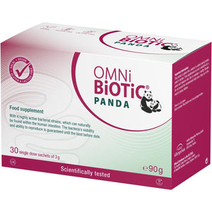 Omni Biotic PANDA | 30 Sachets (90 G) | a Good Start for Mother and Child | Use during Pregnancy and from Birth Onwards for Babies | Powder | Vegan | Gluten-Free | Lactose-Free | Halal | for Daily Use